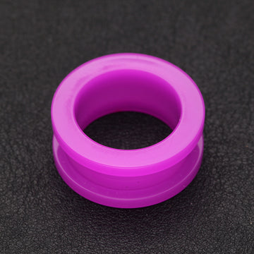 Detail View 1 of A Pair of Neon Colored UV Acrylic Screw-Fit Ear Gauge Tunnel Plug-Purple